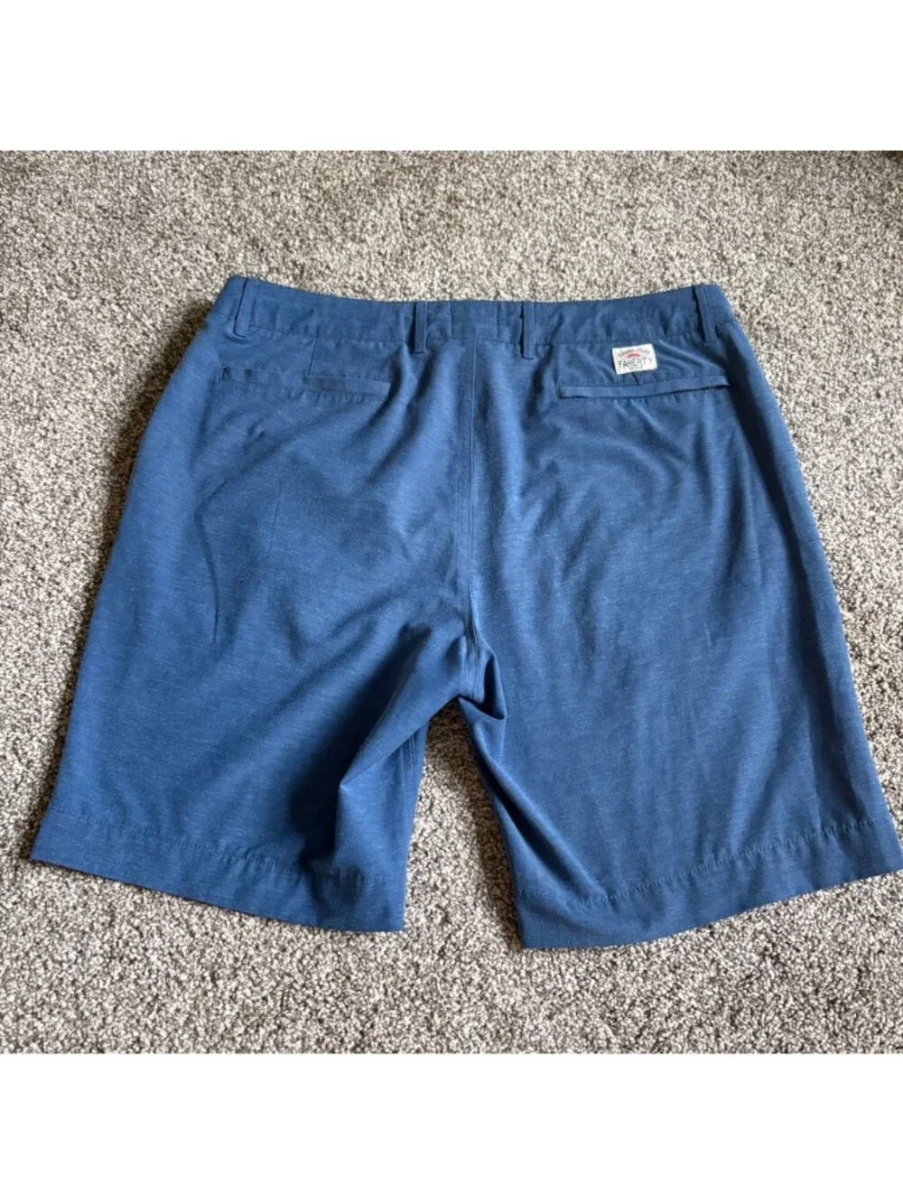 Faherty All Day Shorts Blue Men’s Size 35 Stretch Casual Flat Front